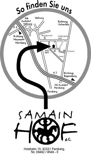 Anfahrtskizze zum Samainhof